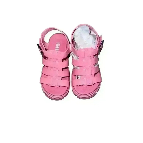 NIB Mia Kids Girls Havien Lugged Sole Strappy Slingback Sandals Shoes Pink - Picture 4 of 6